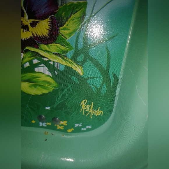 Vintage Playful Kitten Cat Flowers Lap Tray Signed Ross Avidon - Picture 4 of 7